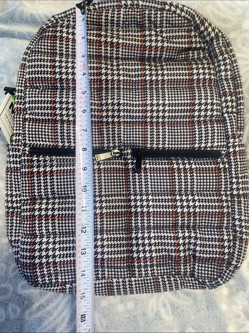 Mytagalongs Checked Pattern Men's Backpack in Brown, Black & Cream